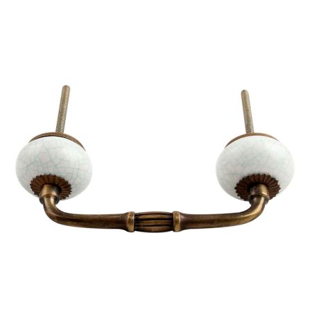 White Green Crackle Ceramic Bridge Handle